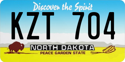 ND license plate KZT704