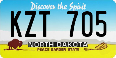 ND license plate KZT705