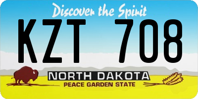 ND license plate KZT708