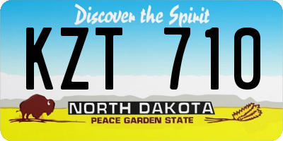 ND license plate KZT710