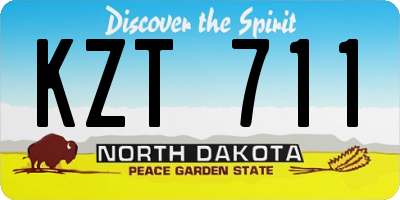 ND license plate KZT711