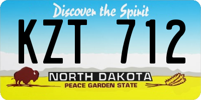 ND license plate KZT712