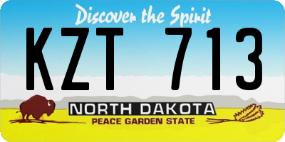 ND license plate KZT713
