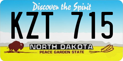ND license plate KZT715