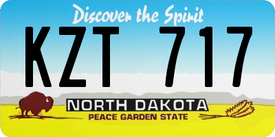 ND license plate KZT717