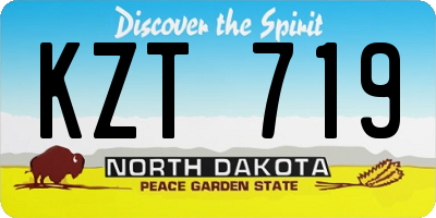 ND license plate KZT719