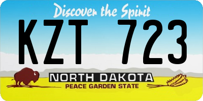 ND license plate KZT723