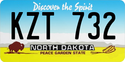 ND license plate KZT732