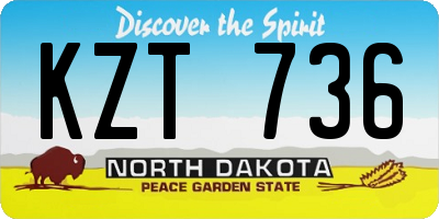 ND license plate KZT736