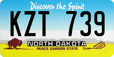ND license plate KZT739