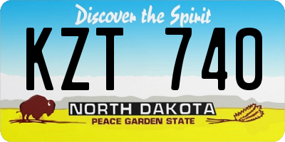 ND license plate KZT740