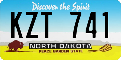 ND license plate KZT741