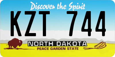 ND license plate KZT744