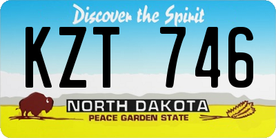 ND license plate KZT746