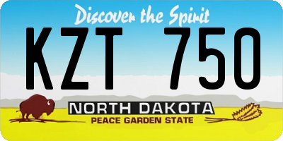 ND license plate KZT750