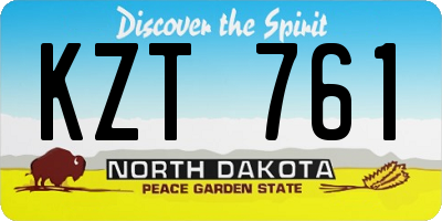 ND license plate KZT761