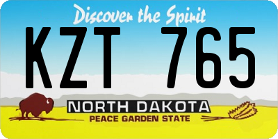 ND license plate KZT765