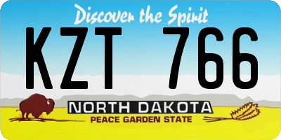 ND license plate KZT766