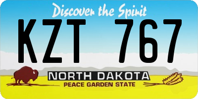 ND license plate KZT767