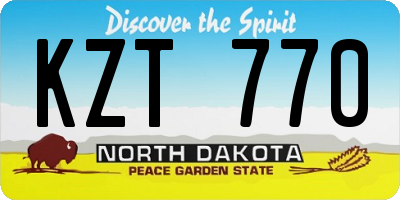 ND license plate KZT770