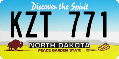 ND license plate KZT771