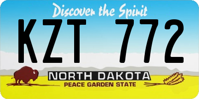 ND license plate KZT772