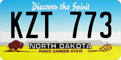 ND license plate KZT773