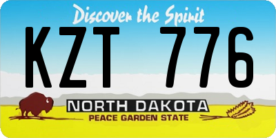 ND license plate KZT776