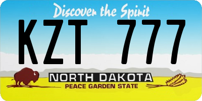 ND license plate KZT777