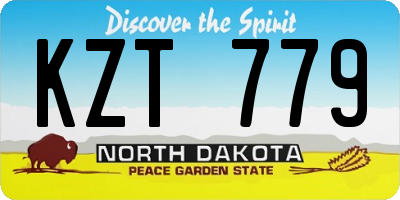 ND license plate KZT779
