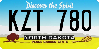 ND license plate KZT780