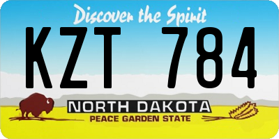 ND license plate KZT784