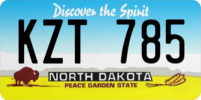 ND license plate KZT785