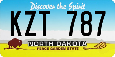 ND license plate KZT787