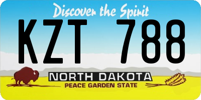 ND license plate KZT788