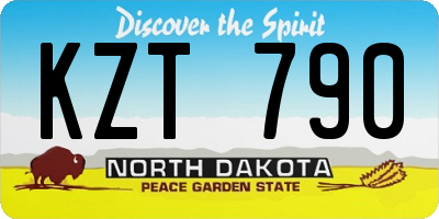 ND license plate KZT790