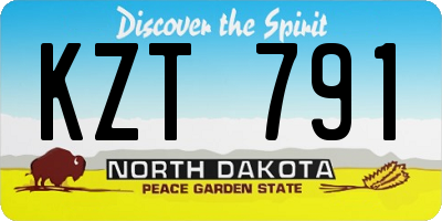 ND license plate KZT791