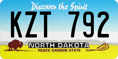 ND license plate KZT792