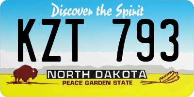 ND license plate KZT793