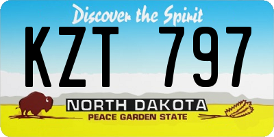 ND license plate KZT797