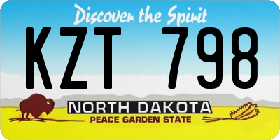 ND license plate KZT798