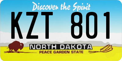 ND license plate KZT801