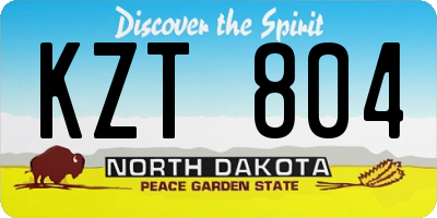 ND license plate KZT804