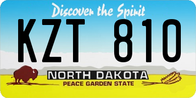 ND license plate KZT810