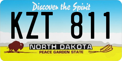 ND license plate KZT811