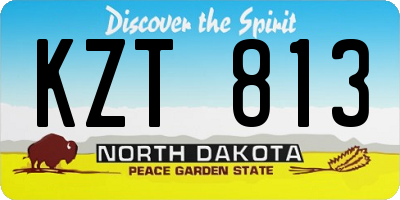 ND license plate KZT813