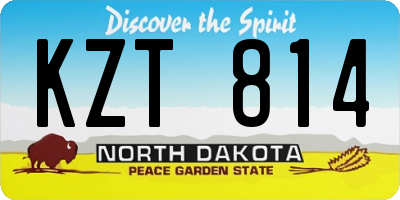 ND license plate KZT814