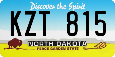 ND license plate KZT815