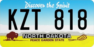 ND license plate KZT818