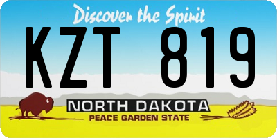 ND license plate KZT819